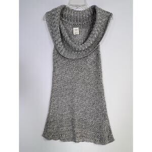 Sarah Pacini Made in Italy Sleeveless Cowl Neck Sweater Dress Gray One Size